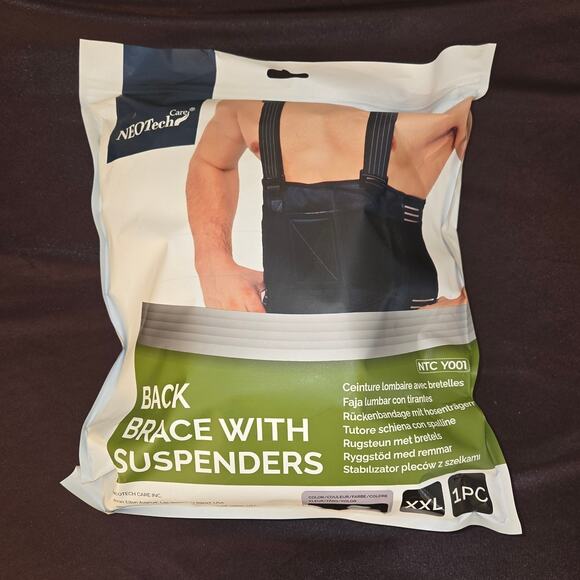 NEOTech Black Back Brace with Suspenders - Size XXL - Picture 2 of 3